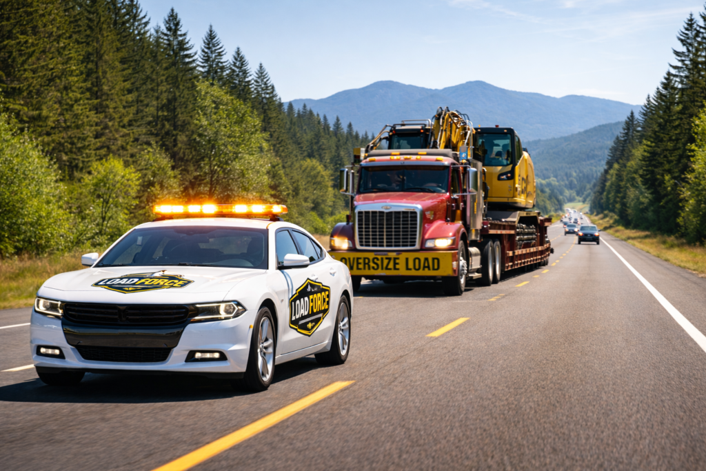 escort car , escorting truck